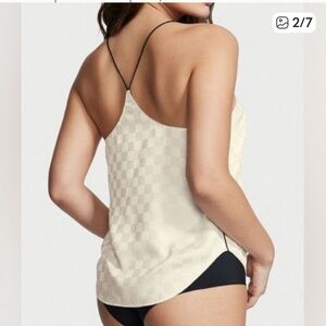 Size Small Victorias Secret Camisole cream black RacerBack checkered